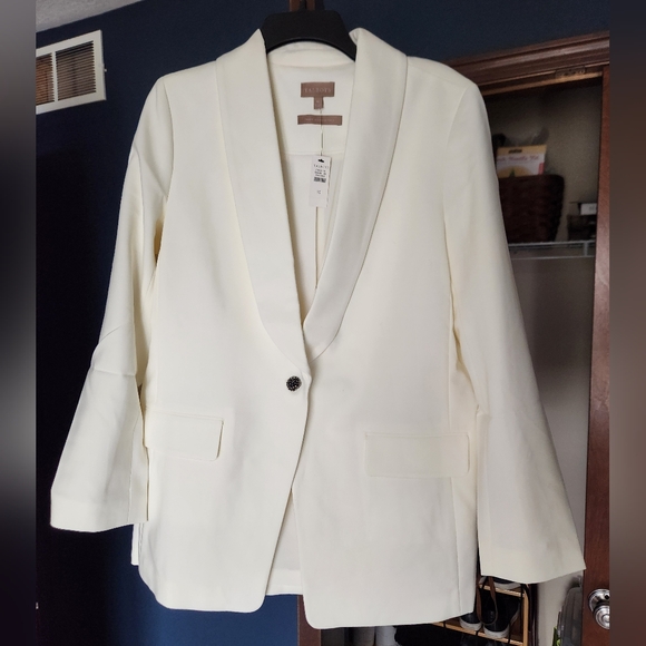 Talbots Tailored Stretch Blazer Ivory - Picture 3 of 7